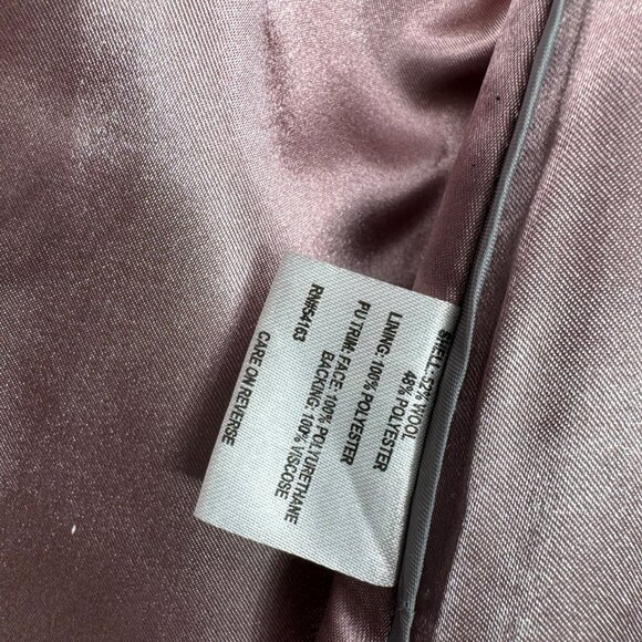 Calvin Klein Womens Grey Wool-Blend Coat With Faux Leather Accents - Size XL - Picture 4 of 9